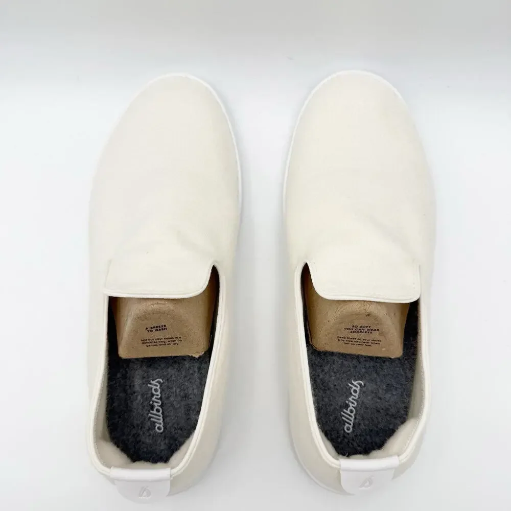AllBirds Mens Wool Lounger Casual Sneakers Size 8 EU 40.5 White Slip On NIB